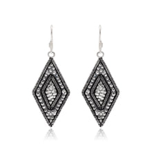 Signature Diamond Silhouette Oxidised Drop Earrings