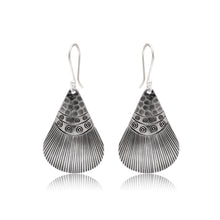 Silver Sculpted Drop Statement Earrings
