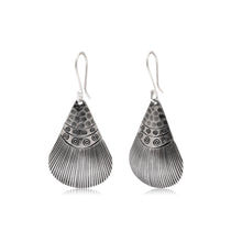 Silver Sculpted Drop Statement Earrings