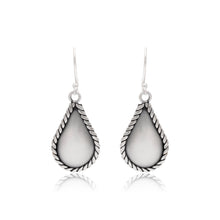 Sculpted Teardrop Rope Edge Statement Earrings