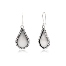 Sculpted Teardrop Rope Edge Statement Earrings