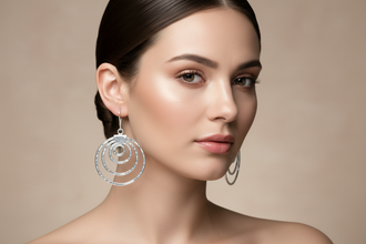 Textured Concentric Circle Statement Earrings