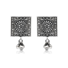 Vintage Medallion Oxidised Earrings