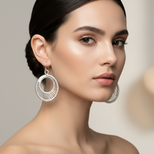 Handwoven Circle Statement Earrings