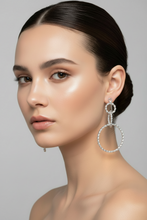 Silver Twisted Circle Drop Earrings