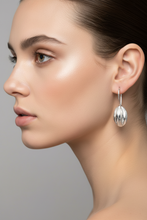 Silver Sculpted Drop Earrings