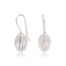 Silver Sculpted Drop Earrings