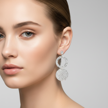 Textured Double Disc Statement Earrings