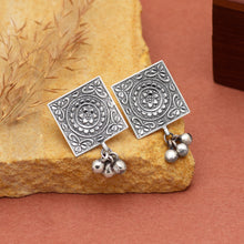Vintage Medallion Oxidised Earrings