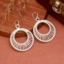 Handwoven Circle Statement Earrings