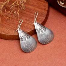 Silver Sculpted Drop Statement Earrings