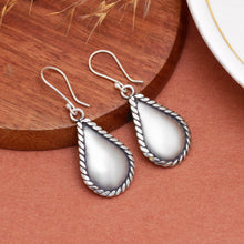 Sculpted Teardrop Rope Edge Statement Earrings