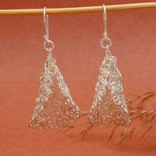 Silver Filigree Cone Drop Earrings