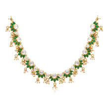 Nano Emerald Polki Necklace Set in 925 Sterling Silver