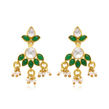 Nano Emerald Polki Necklace Set in 925 Sterling Silver