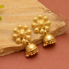 Traditional Gold-Plated Floral Jhumka Earrings