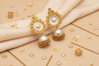 Noor Pushpa Dual tone Gold-Plated Jhumka