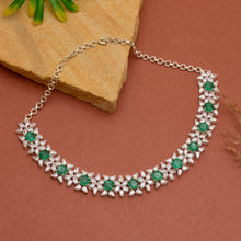 Nano Emerald Floral Diamond-Style Choker