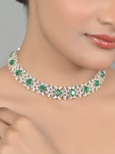 Nano Emerald Floral Diamond-Style Choker