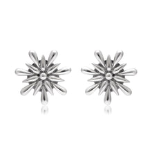 Radiant Starburst Stud Earrings in 925 Sterling Silver