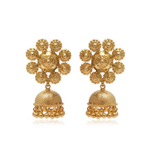 Traditional Gold-Plated Floral Jhumka Earrings