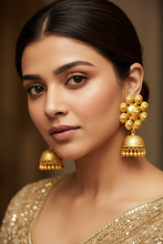 Traditional Gold-Plated Floral Jhumka Earrings