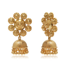 Traditional Gold-Plated Floral Jhumka Earrings