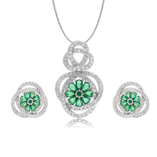 Nano Emerald Floral Pendant Set