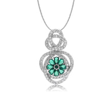 Nano Emerald Floral Pendant Set
