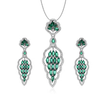 Nano Emerald Bloom Drop Pendant set