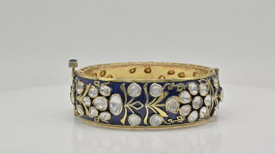 Royal Indigo Meenakari Polki Bangle